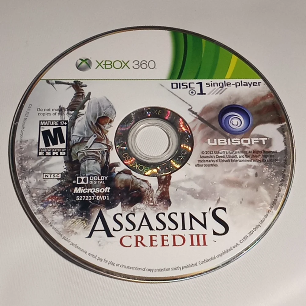 XBOX 360 ASSASSINS CREED III VIDEO GAME